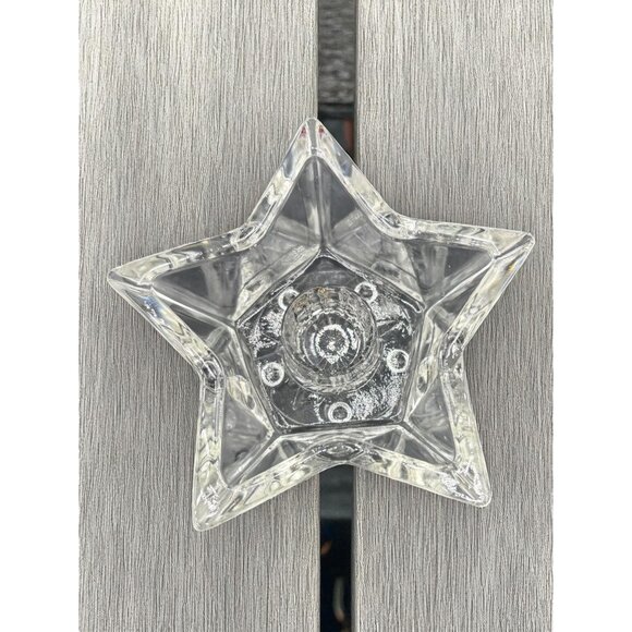Set of 3 Vintage 5-6 point Glass Star Taper Candle Holders - Picture 4 of 7